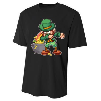 St Patricks Day Dabbing Leprechaun Pot Of Gold Performance Sprint T-Shirt