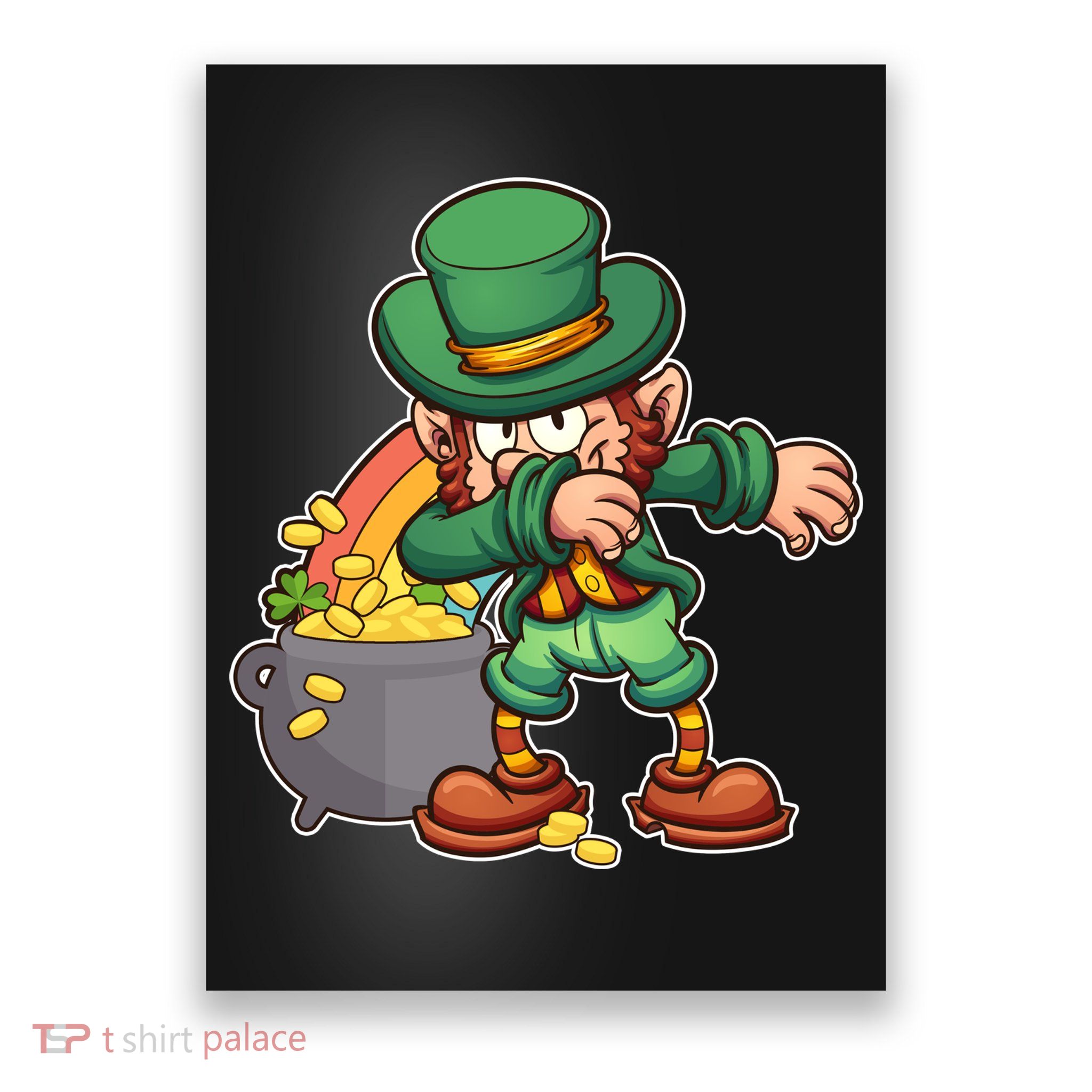 St Patricks Day Dabbing Leprechaun Pot Of Gold Poster