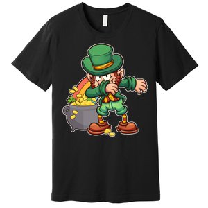 St Patricks Day Dabbing Leprechaun Pot Of Gold Premium T-Shirt