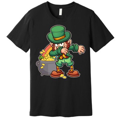 St Patricks Day Dabbing Leprechaun Pot Of Gold Premium T-Shirt