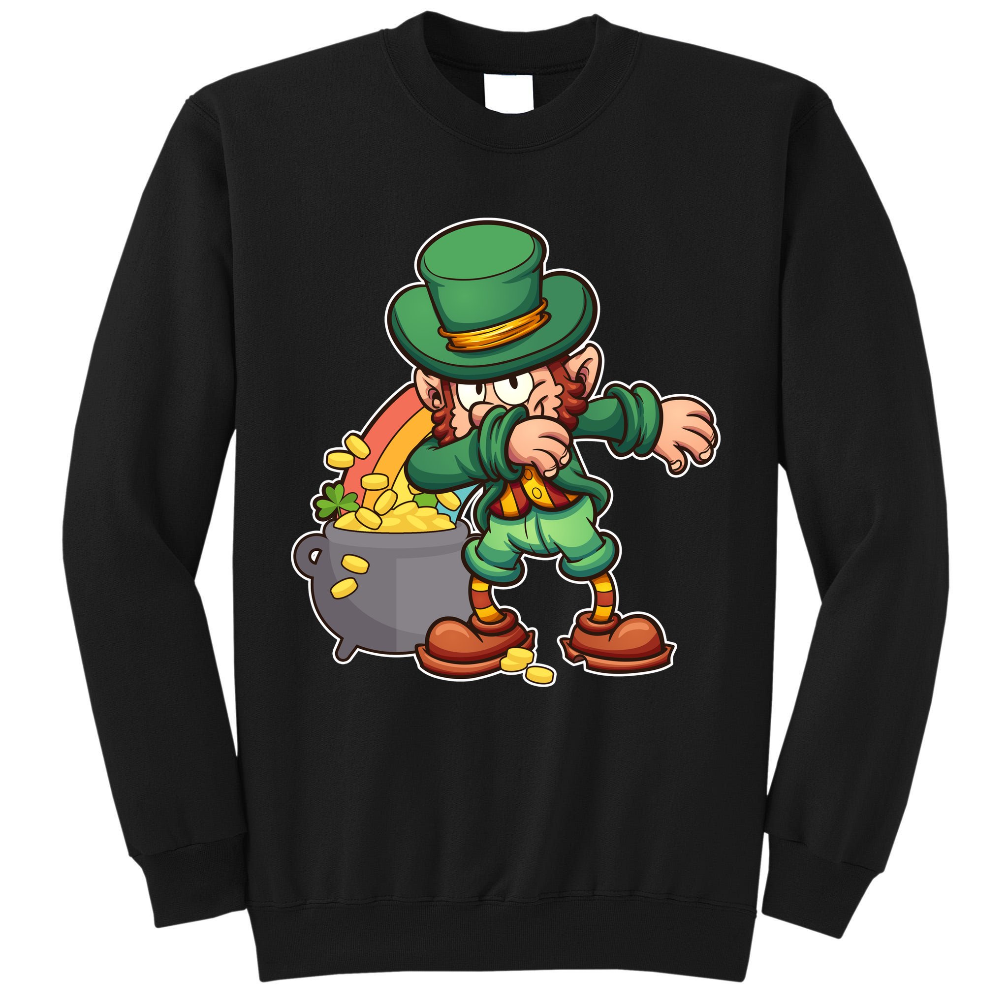 St Patricks Day Dabbing Leprechaun Pot Of Gold Tall Sweatshirt