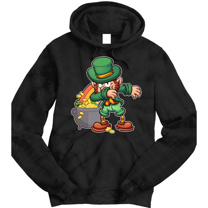 St Patricks Day Dabbing Leprechaun Pot Of Gold Tie Dye Hoodie