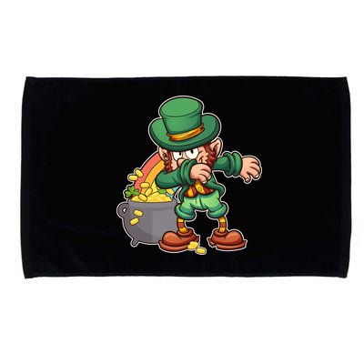 St Patricks Day Dabbing Leprechaun Pot Of Gold Microfiber Hand Towel