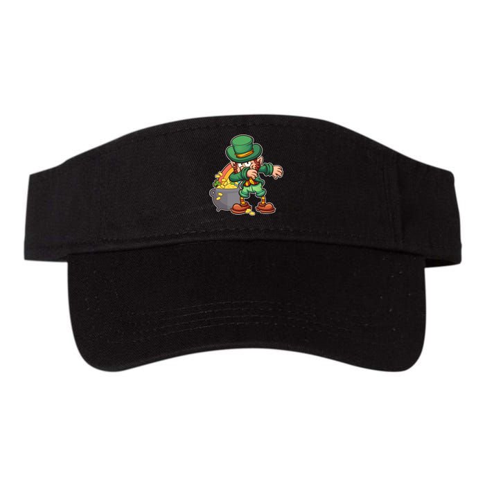 St Patricks Day Dabbing Leprechaun Pot Of Gold Valucap Bio-Washed Visor