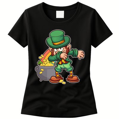 St Patricks Day Dabbing Leprechaun Pot Of Gold Womens T-Shirt