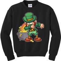 St Patricks Day Dabbing Leprechaun Pot Of Gold Kids Sweatshirt