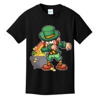 St Patricks Day Dabbing Leprechaun Pot Of Gold Kids T-Shirt
