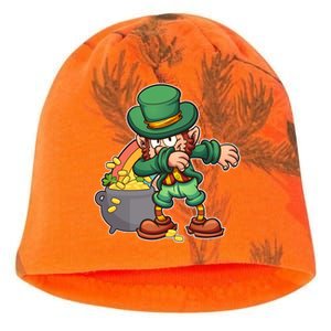 St Patricks Day Dabbing Leprechaun Pot Of Gold Kati - Camo Knit Beanie