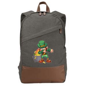 St Patricks Day Dabbing Leprechaun Pot Of Gold Cotton Canvas Backpack