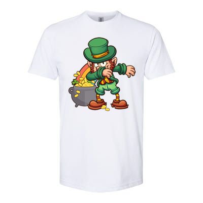 St Patricks Day Dabbing Leprechaun Pot Of Gold Softstyle® CVC T-Shirt