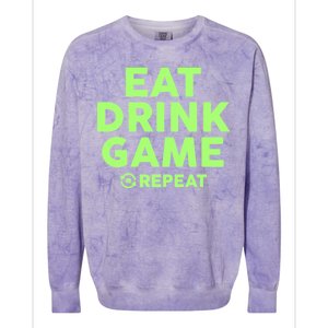 St Patrick's Day Eat Drink Game Repeat Colorblast Crewneck Sweatshirt