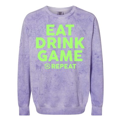 St Patrick's Day Eat Drink Game Repeat Colorblast Crewneck Sweatshirt