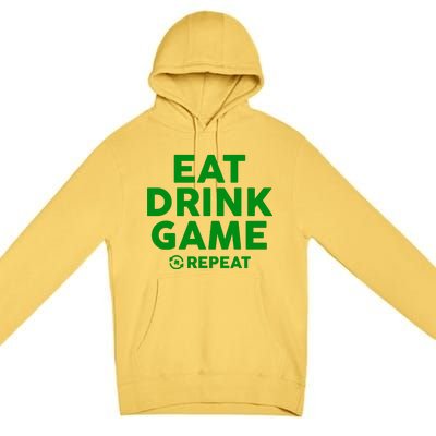 St Patrick's Day Eat Drink Game Repeat Premium Pullover Hoodie