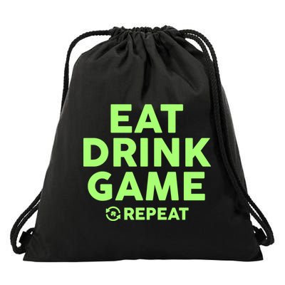 St Patrick's Day Eat Drink Game Repeat Drawstring Bag