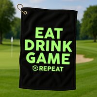 St Patrick's Day Eat Drink Game Repeat Golf Towel