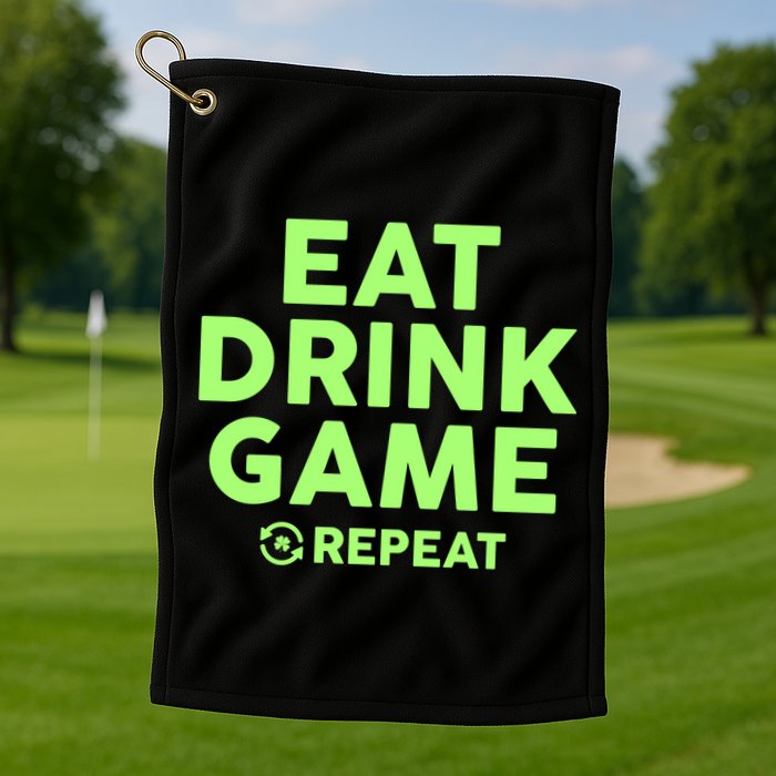 St Patrick's Day Eat Drink Game Repeat Golf Towel