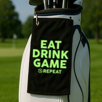St Patrick's Day Eat Drink Game Repeat Golf Towel