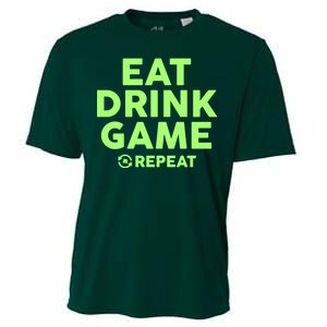 St Patrick's Day Eat Drink Game Repeat Cooling Performance Crew T-Shirt