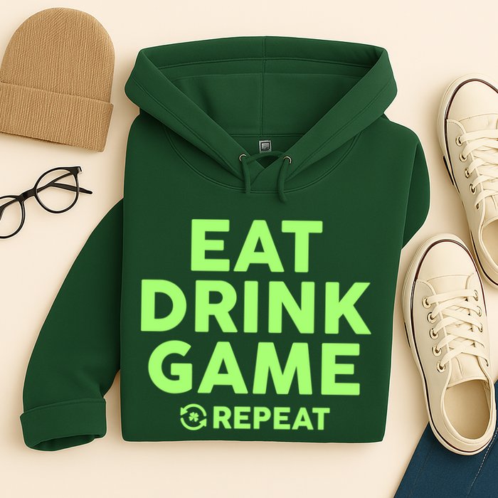 St Patrick's Day Eat Drink Game Repeat Hoodie