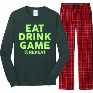 St Patrick's Day Eat Drink Game Repeat Long Sleeve Pajama Set