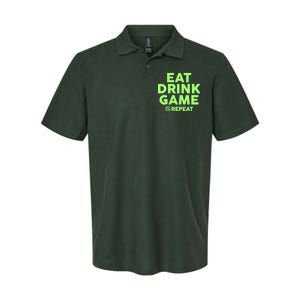 St Patrick's Day Eat Drink Game Repeat Softstyle Adult Sport Polo