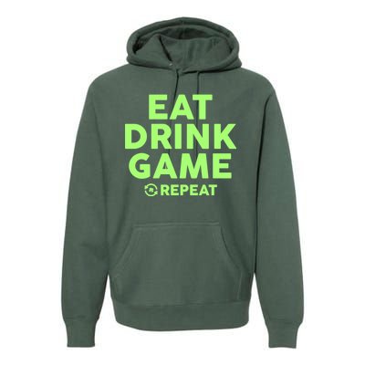 St Patrick's Day Eat Drink Game Repeat Premium Hoodie