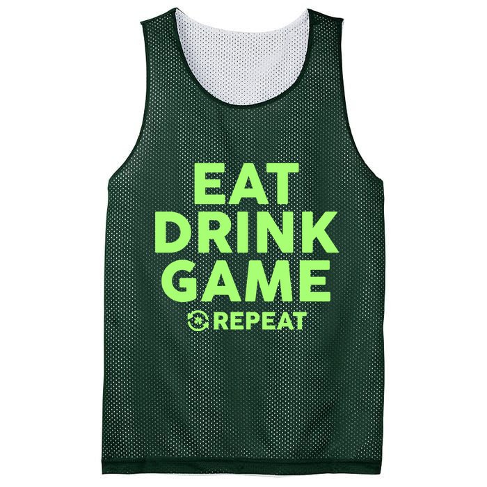St Patrick's Day Eat Drink Game Repeat Mesh Reversible Basketball Jersey Tank