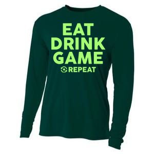 St Patrick's Day Eat Drink Game Repeat Cooling Performance Long Sleeve Crew