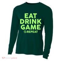 St Patrick's Day Eat Drink Game Repeat Cooling Performance Long Sleeve Crew
