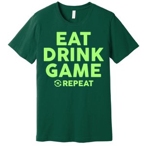 St Patrick's Day Eat Drink Game Repeat Premium T-Shirt