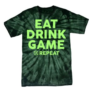 St Patrick's Day Eat Drink Game Repeat Tie-Dye T-Shirt