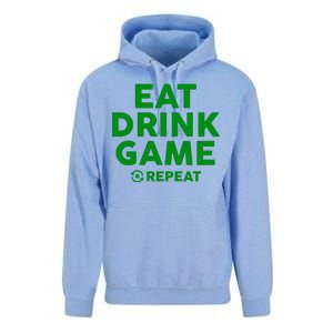 St Patrick's Day Eat Drink Game Repeat Unisex Surf Hoodie