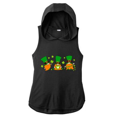 St Patrick's Day Gnome Ladies PosiCharge Tri-Blend Wicking Draft Hoodie Tank