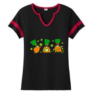 St Patrick's Day Gnome Ladies Halftime Notch Neck Tee