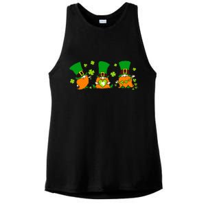 St Patrick's Day Gnome Ladies PosiCharge Tri-Blend Wicking Tank