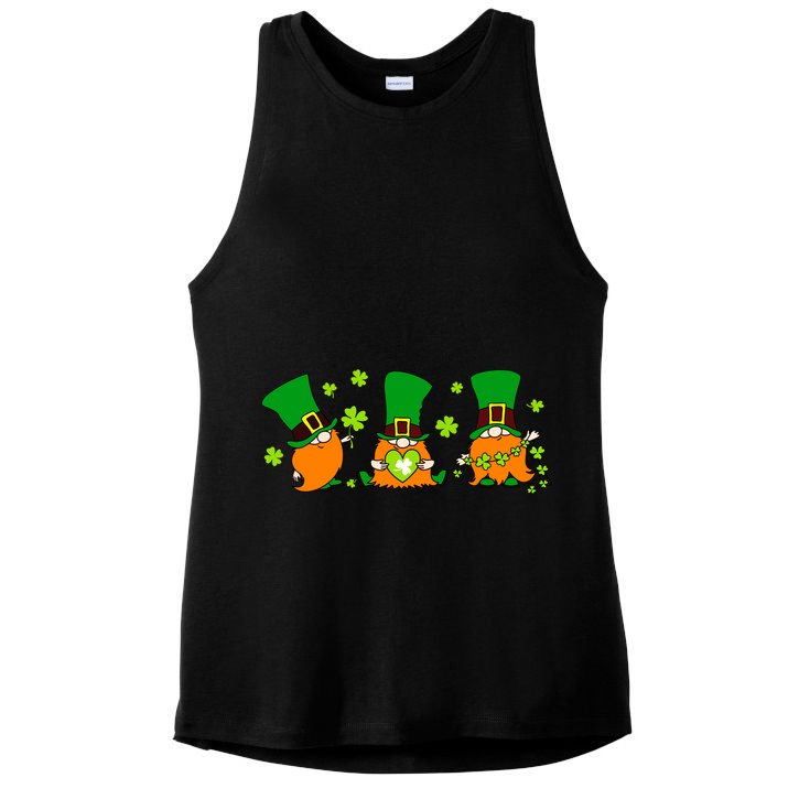 St Patrick's Day Gnome Ladies PosiCharge Tri-Blend Wicking Tank