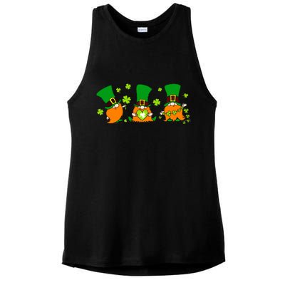 St Patrick's Day Gnome Ladies PosiCharge Tri-Blend Wicking Tank