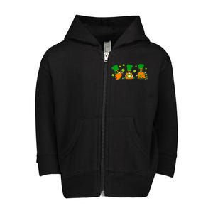 St Patrick's Day Gnome Toddler Zip Fleece Hoodie