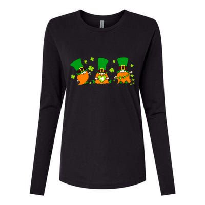 St Patrick's Day Gnome Womens Cotton Relaxed Long Sleeve T-Shirt