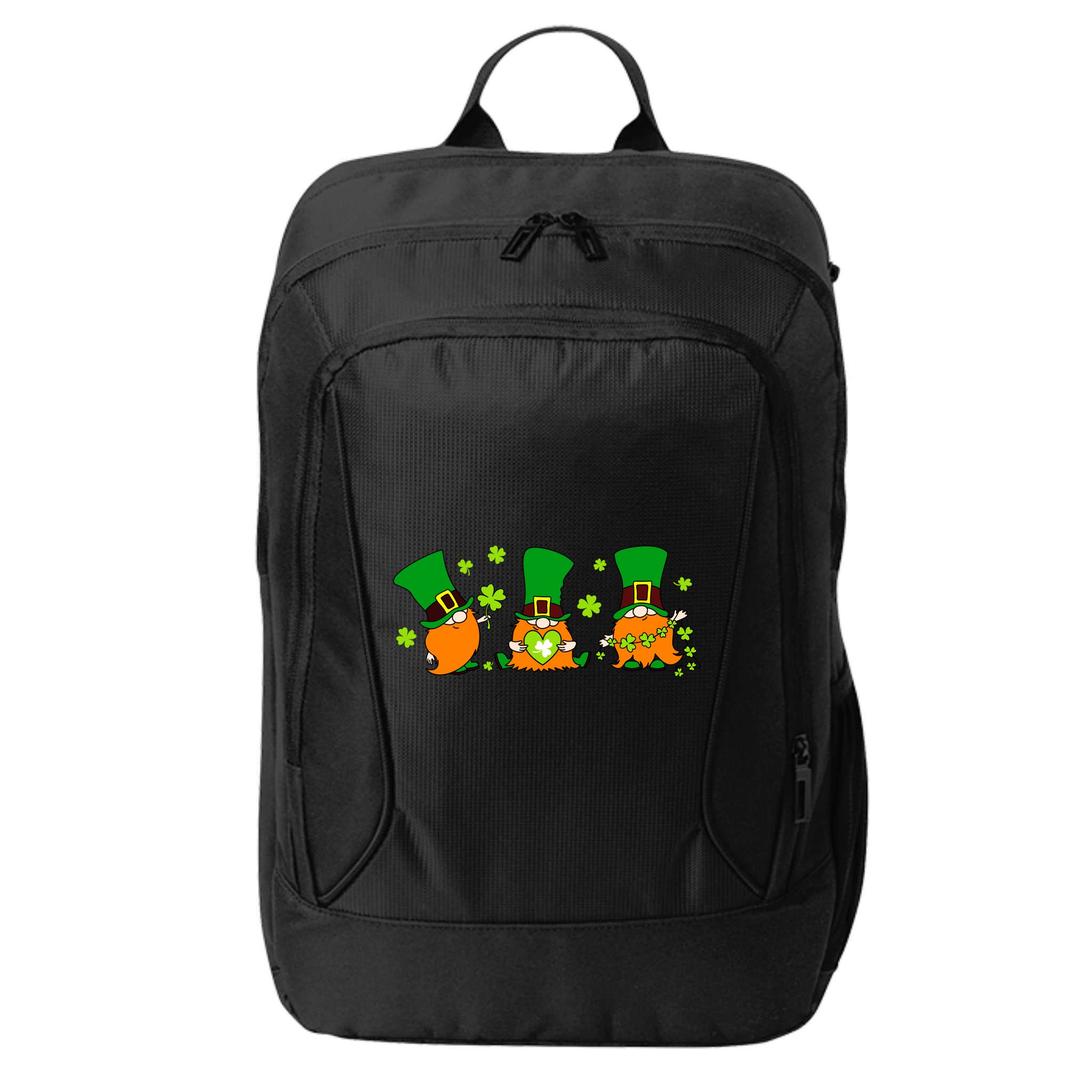 St Patrick's Day Gnome City Backpack