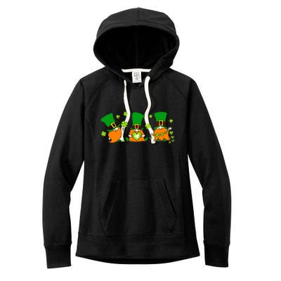 St Patrick's Day Gnome Women's Fleece Hoodie