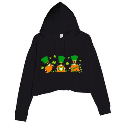 St Patrick's Day Gnome Crop Fleece Hoodie