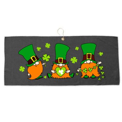 St Patrick's Day Gnome Large Microfiber Waffle Golf Towel