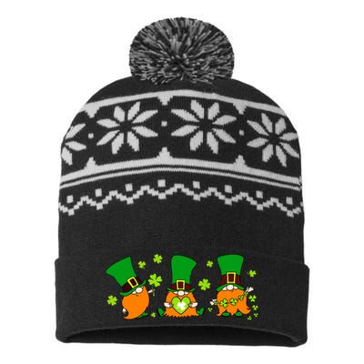 St Patrick's Day Gnome USA-Made Snowflake Beanie