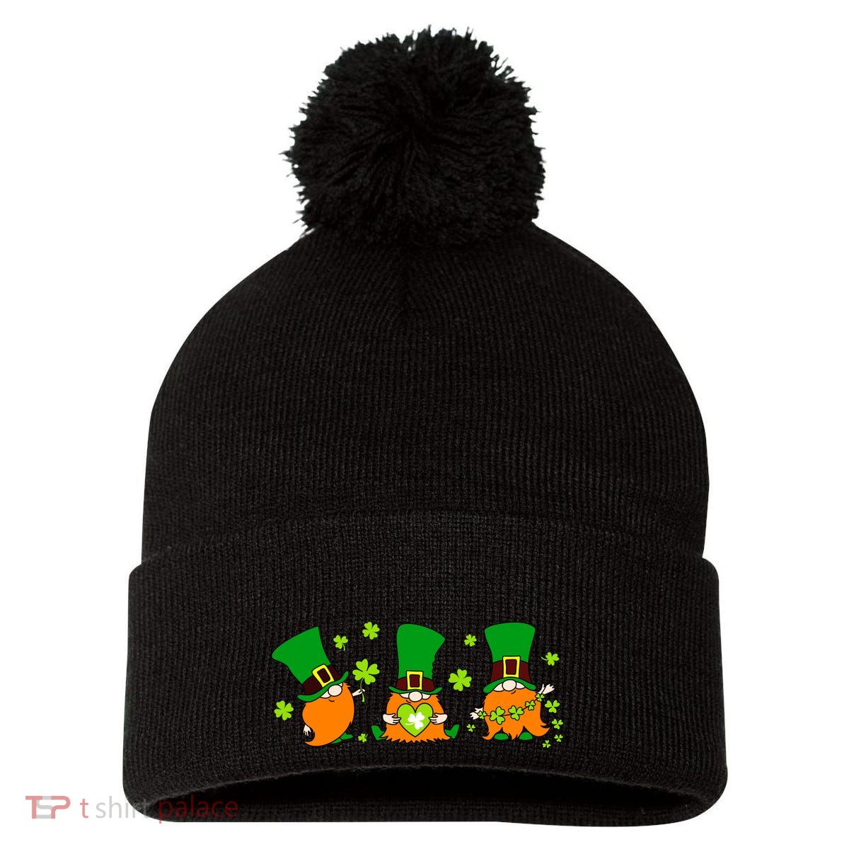 St Patrick's Day Gnome Pom Pom 12in Knit Beanie