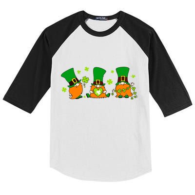 St Patrick's Day Gnome Kids Colorblock Raglan Jersey