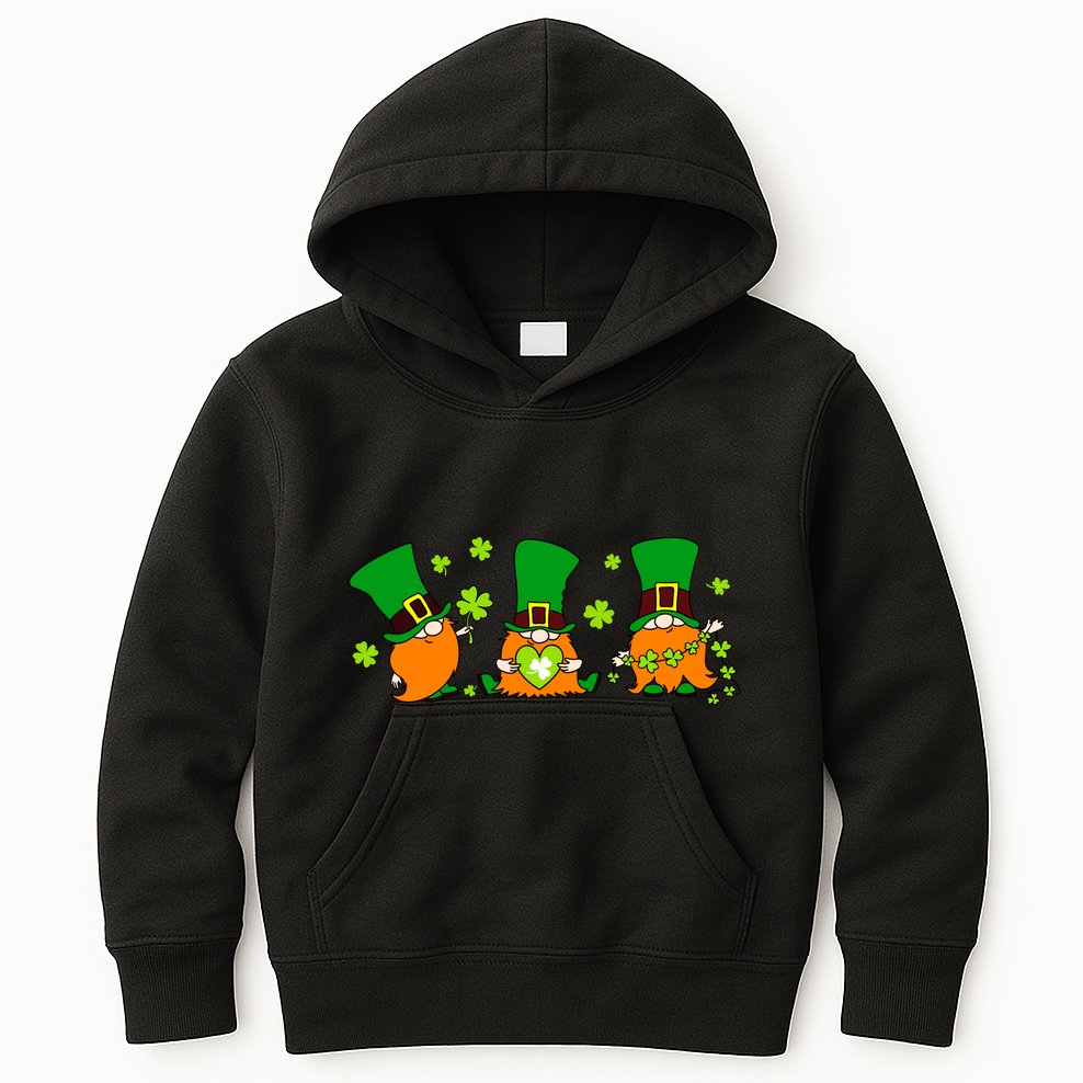 St Patrick's Day Gnome Kids Hoodie