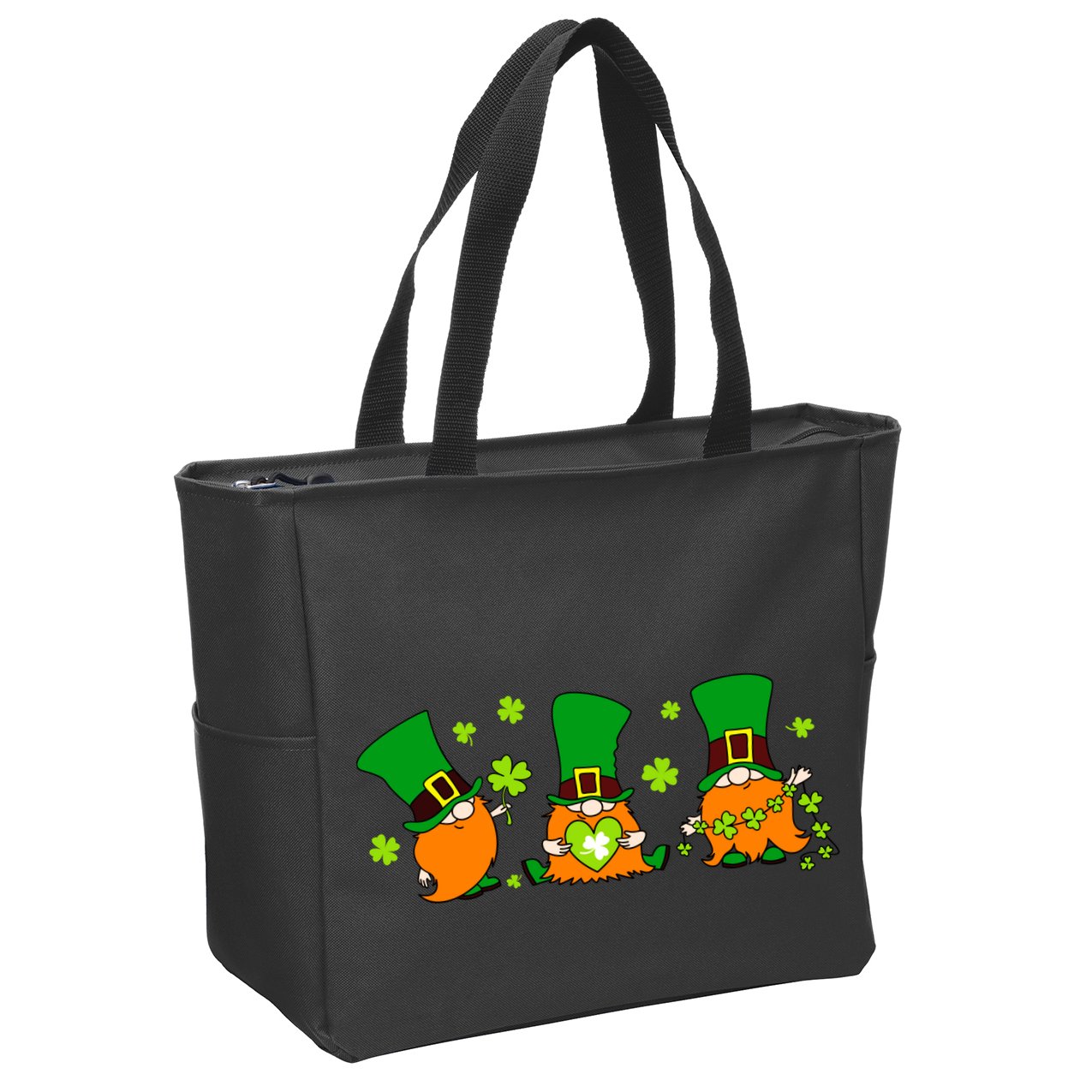 St Patrick's Day Gnome Zip Tote Bag