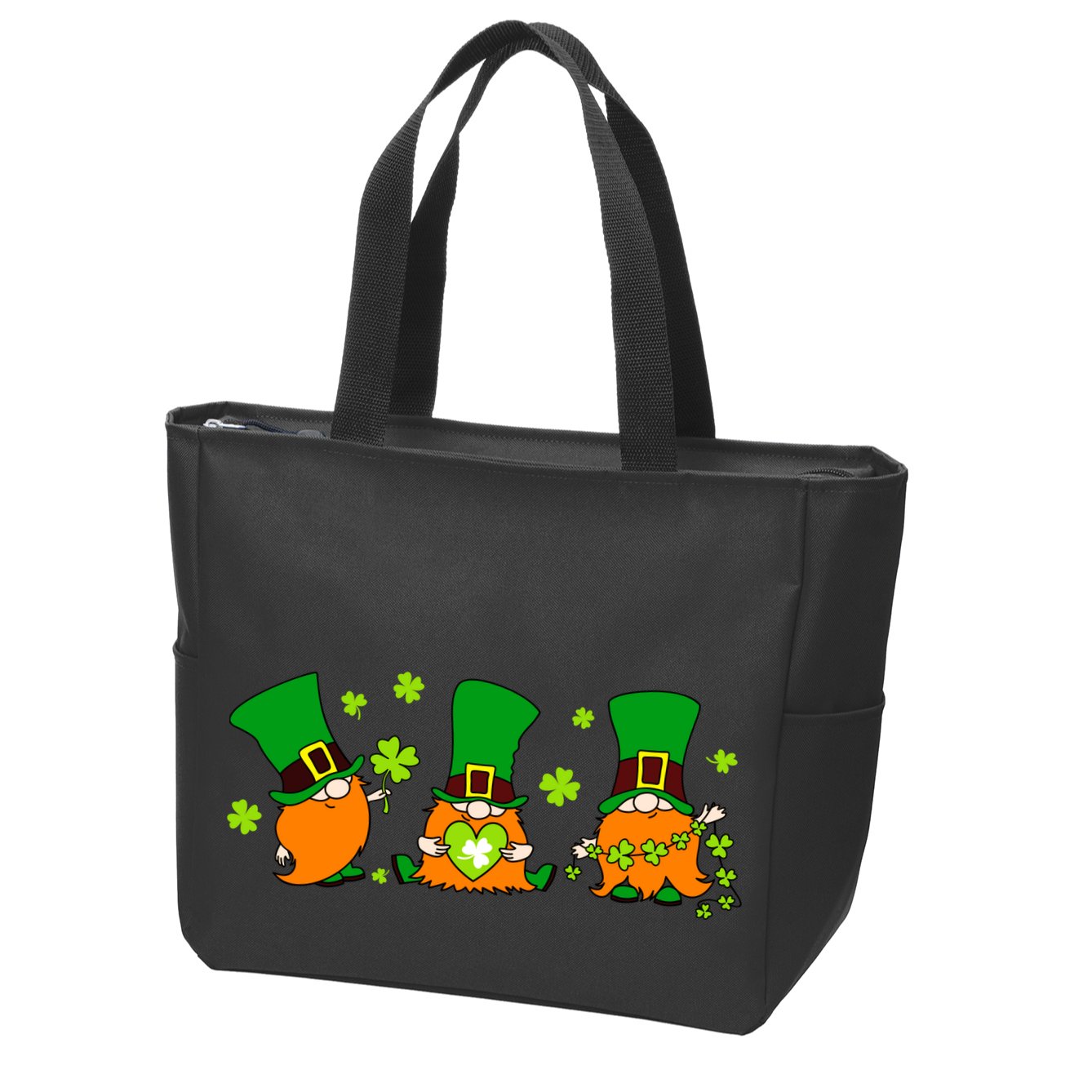 St Patrick's Day Gnome Zip Tote Bag