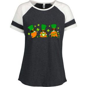 St Patrick's Day Gnome Enza Ladies Jersey Colorblock Tee